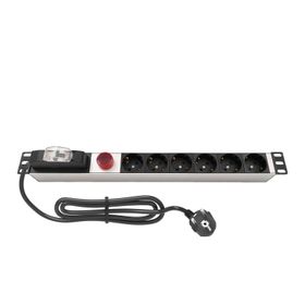 AMP Connect 19" 1U 6'lı Fransız UPS On/Off Anahtarlı Kabinet Grup Prizi