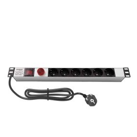AMP Connect 19" 1U 6'lı Fransız UPS On/Off Anahtarlı Kabinet Grup Prizi