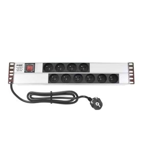 AMP Connect 19" 2U 10'lu Fransız UPS On/Off Anahtarlı Kabinet Grup Prizi