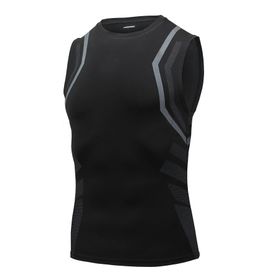 AMZSPORT 111009 Kolsuz Siyah Erkek Spor T-shirt