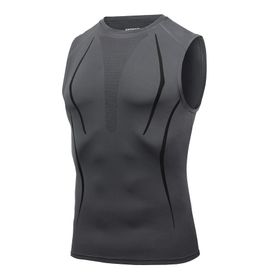 AMZSPORT 111011 Kolsuz Gri Erkek Spor T-shirt
