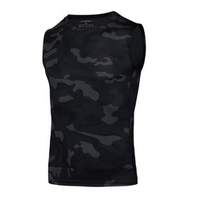 AMZSPORT 111036 Kolsuz Siyah Kamuflaj Erkek Spor T-shirt