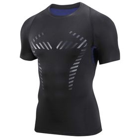AMZSPORT 112003 Kısa Kollu Mavi Erkek Spor T-shirt