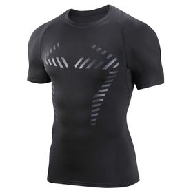 AMZSPORT 112003 Kısa Kollu Siyah Erkek Spor T-shirt