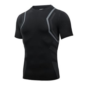 AMZSPORT 112009 Kısa Kollu Siyah Erkek Spor T-shirt