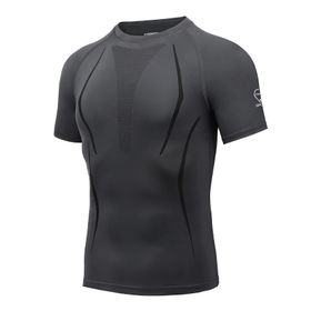AMZSPORT 112011 Kısa Kollu Gri Erkek Spor T-shirt