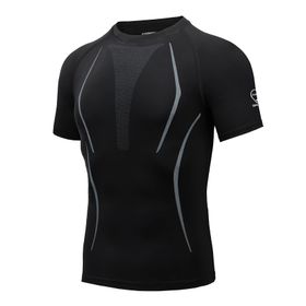 AMZSPORT 112011 Kısa Kollu Siyah Erkek Spor T-shirt