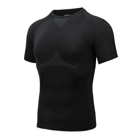 AMZSPORT 112012 Kısa Kollu Siyah Erkek Spor T-shirt