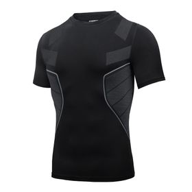 AMZSPORT 112017 Kısa Kollu Siyah Erkek Spor T-shirt
