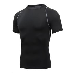 AMZSPORT 112025 Kısa Kollu Siyah Gri Erkek Spor T-shirt