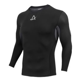 AMZSPORT 113001 Uzun Kollu Siyah Erkek Spor T-shirt