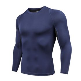 AMZSPORT 113006 Uzun Kollu Mavi Erkek Spor T-shirt