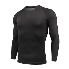 AMZSPORT 113006 Uzun Kollu Siyah Erkek Spor T-shirt