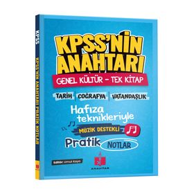 Anahtar Kitap 2026 KPSS'nin Anahtarı Genel Kültür Tek Kitap Hafıza Teknikleriyle Müzik Destekli Pratik Notlar