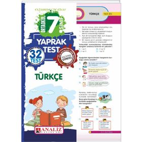 Analiz Yayınları 7. Sınıf Türkçe Yaprak Test