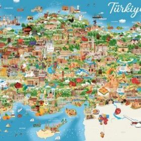 Anatolian 1500 Parça Panorama Türkiye Haritası Puzzle