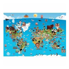 Anatolian 260 Parça Karikatür Dünya Haritası Puzzle