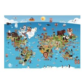 Anatolian 260 Parça Karikatür Dünya Haritası Puzzle