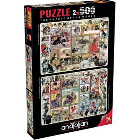 Anatolian 3611 Sevimli Kediler - Komik Köpekler 2x500 Parça Puzzle