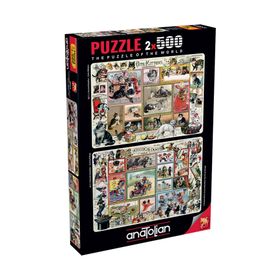 Anatolian 3611 Sevimli Kediler - Komik Köpekler 2x500 Parça Puzzle