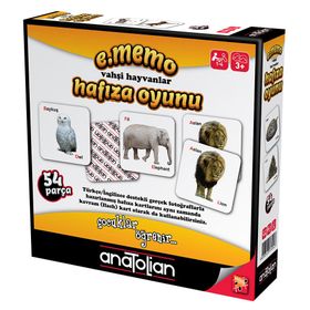 Anatolian 7404 Vahşi Hayvanlar Hafıza 3 Yaş Üstü 4 Kişilik Kutu Oyunu