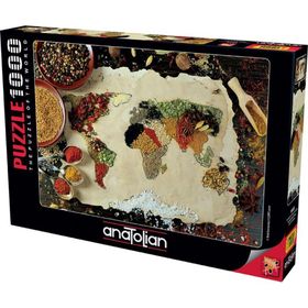 Anatolian Baharatlı Dünya Haritası 1000 Parça Puzzle