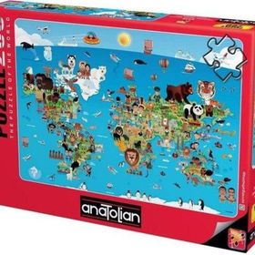 Anatolian Karikatür Dünya Haritaesı 260 Parça Puzzle