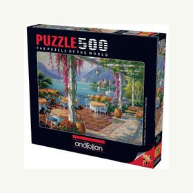 Anatolian Mor Salkımlı Teras 500 Parça Puzzle