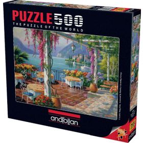 Anatolian Mor Salkımlı Teras/Wisteria Terrace 500 Parça Puzzle