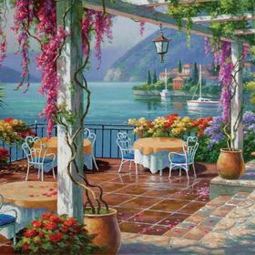 Anatolian Mor Salkımlı Teras/Wisteria Terrace 500 Parça Puzzle