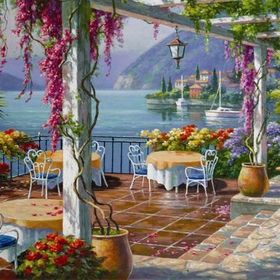 Anatolian Mor Salkımlı Teras/Wisteria Terrace 500 Parça Puzzle