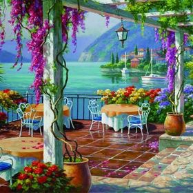 Anatolian Mor Salkımlı Teras/Wisteria Terrace 500 Parça Puzzle