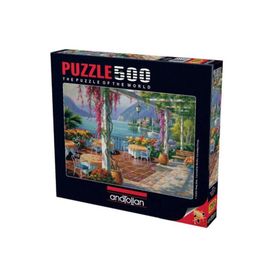 Anatolian Mor Salkımlı Teras/Wisteria Terrace 500 Parça Puzzle