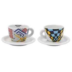 Ancap Edex Arlecchino 190 ml 4 Parça 2 Kişilik Cappuccino Tabak ve Fincan Takımı