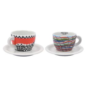 Ancap Edex Arlecchino 190 ml 4 Parça 2 Kişilik Cappuccino Tabak ve Fincan Takımı
