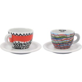 Ancap Edex Arlecchino 190 ml 4 Parça 2 Kişilik Cappuccino Tabak ve Fincan Takımı