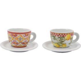 Ancap Edex Capriccio Italiano 180 ml 4 Parça 2 Kişilik Cappuccino Tabak ve Fincan Takımı