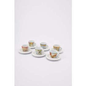 Ancap Edex Capriccio Italiano 60 ml 6 Parça Porselen Espresso Tabak ve Fincan Takımı