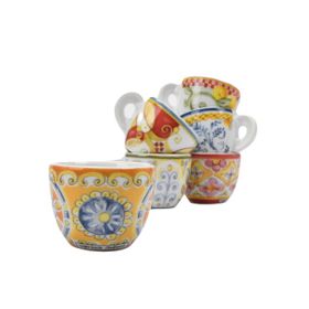 Ancap Edex Capriccio Italiano 60 ml 6 Parça Porselen Espresso Tabak ve Fincan Takımı