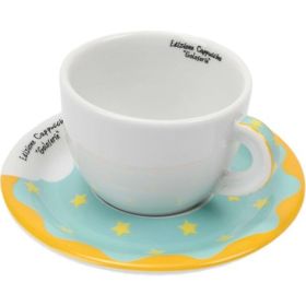 Ancap Edex Goloserie Turkuaz 180 ml Porselen Cappuccino Tabak ve Fincan Takımı