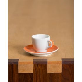 Ancap Verona 75 ml Turuncu Çizgili Espresso Tabak ve Fincan Takımı