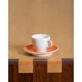 Ancap Verona 75 ml Turuncu Çizgili Espresso Tabak ve Fincan Takımı