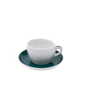 Ancap Verona Deniz Mavisi Çizgili 180 ml Cappuccino Tabak ve Fincan Takımı