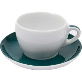 Ancap Verona Deniz Mavisi Çizgili 180 ml Cappuccino Tabak ve Fincan Takımı