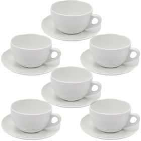 Ancap Verona Porselen 350 ml 6 Parça Latte Tabak ve Fincan Takımı