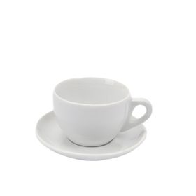 Ancap Verona Porselen Beyaz 260 ml Large Cappuccino Tabak ve Fincan Takımı