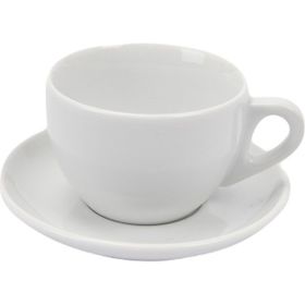 Ancap Verona Porselen Beyaz 260 ml Large Cappuccino Tabak ve Fincan Takımı