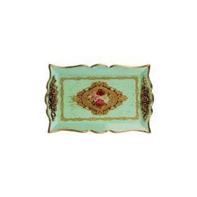 Ancel Ahşap Mavi Eskitme 38x24 cm Tepsi