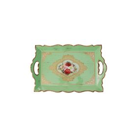 Ancel Ahşap Yeşil Çatlatma 42.5x28 cm Tepsi