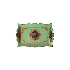 Ancel Ahşap Yeşil Eskitme 42.5x28 cm Tepsi